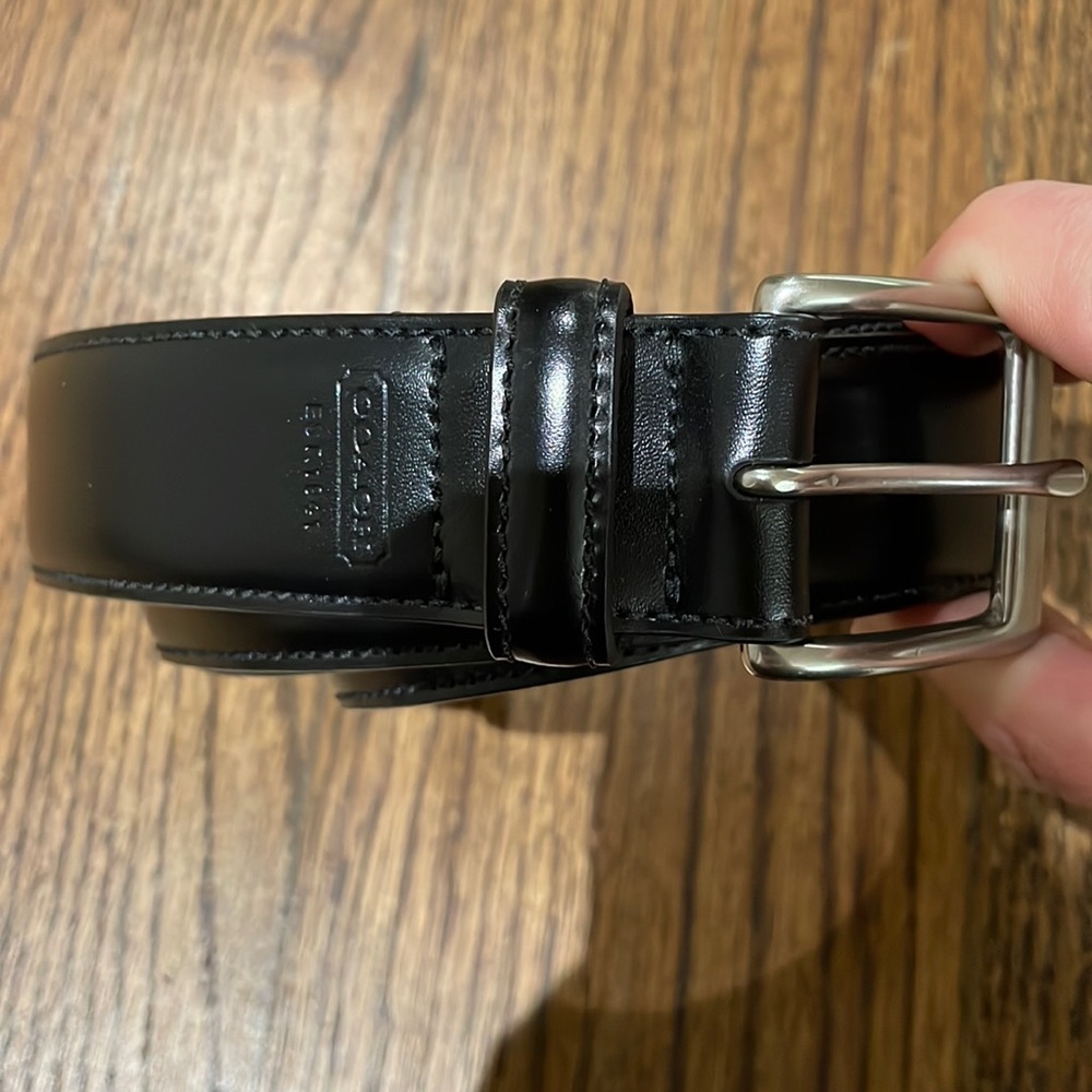 Coach black men’s simple leather belt - Picture 1 of 8